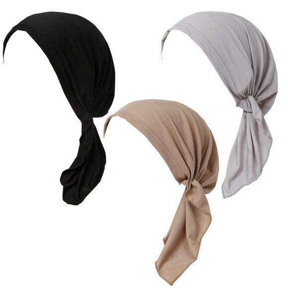 Accessories - 5941 3pack Head Scarf Elastic Pre-Tied Head Scarves Beanies Covers Cap